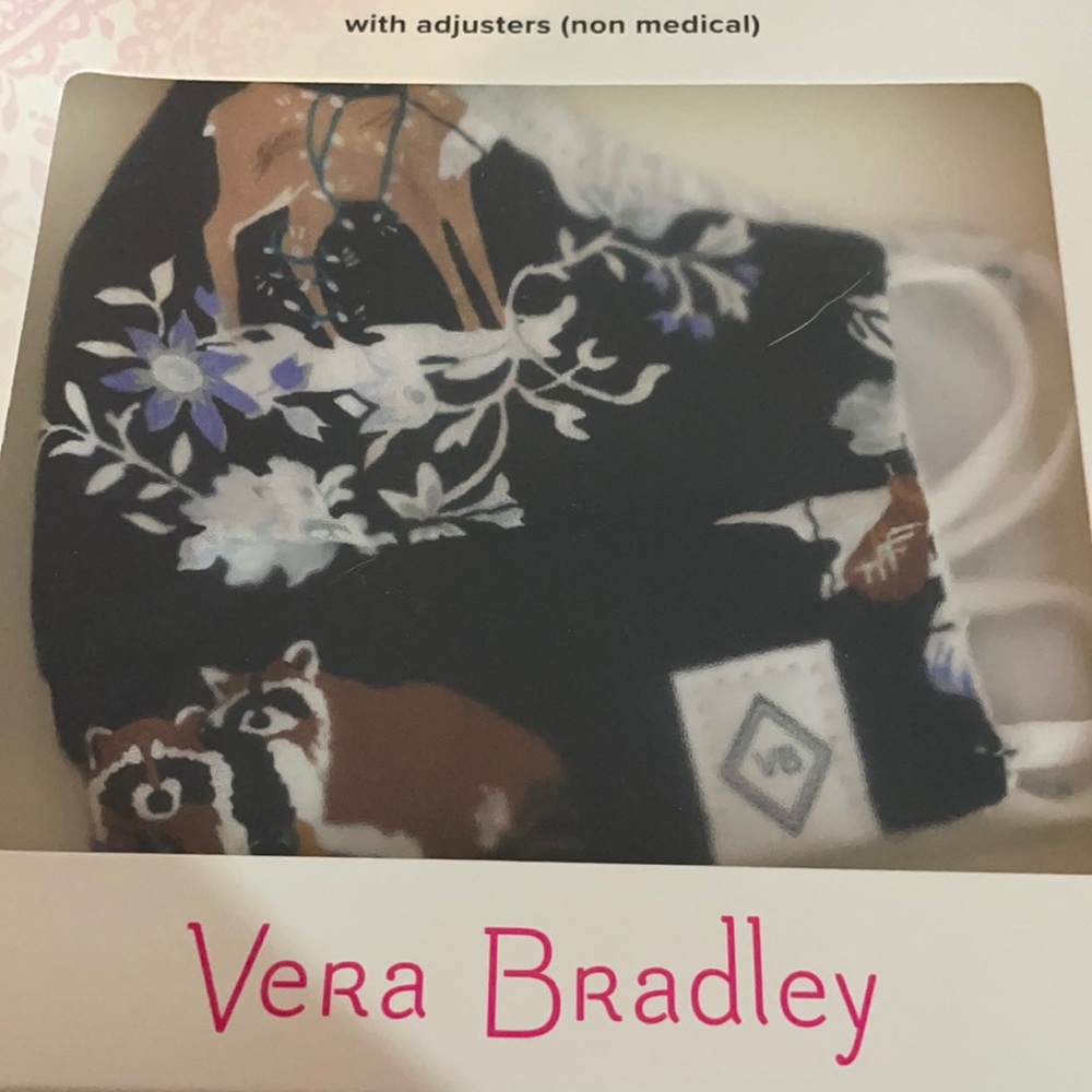 Vera Bradley Merry Mischief Face Mask, Black - Picture 3 of 5